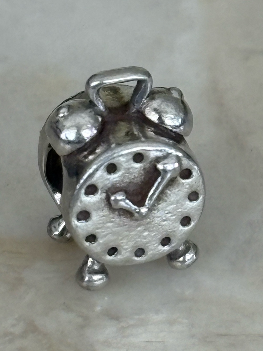PANDORA Retired Alarm Clock Charm – Sterling Silver 925 ALE – #790449 “Tick Tock